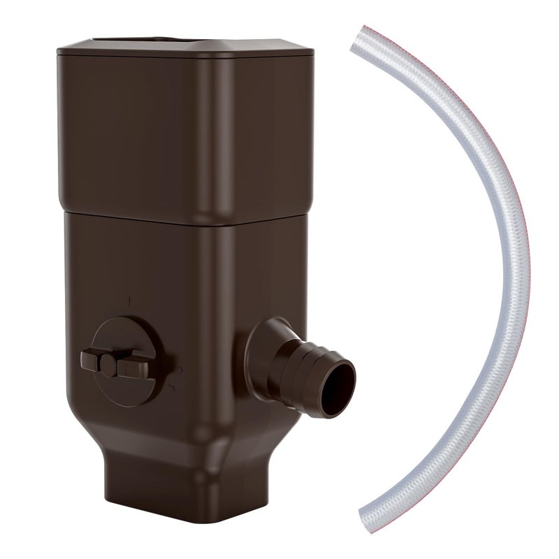 Prestantious Downspout Diverter  Rainwater Diverter with Adjustable Switch Valve  Rainwater Collection System Fits for 3 x 4 Oversize Downspout and 2 x3  Standard Downspout  Brown - Image 1
